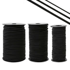 Zakous Strong and Durable Bungee Cord Roll - 1/4" x 100ft Elastic Cord, Kayak Stretch String Rope, Bungee Shock Cords for Repairing Tent Poles, DIY, Tie Downs, Black