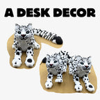 Yipintang 3D Printed Creature Flexible Animals - 8 Inches Fidget Animal for Desk Décor (Snow Leopard)