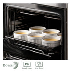 DOWAN Ramekins 12 oz Oven Safe, Creme Brulee Ramekin Souffle Dishes for Baking, Porcelain Samll Bowls for French Onion Soup, Dessert Custard Cups Sauce Dish, Set of 6, Soft White