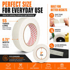 SWRT Masking Tape 0.75 inch x 55 Yards x 10 Rolls (550 Total Yards), Adhesive Painting Tape Bulk for General Purpose Beige White Color for Painting, Crafting, School Stationery, Arts, Home Use etc
