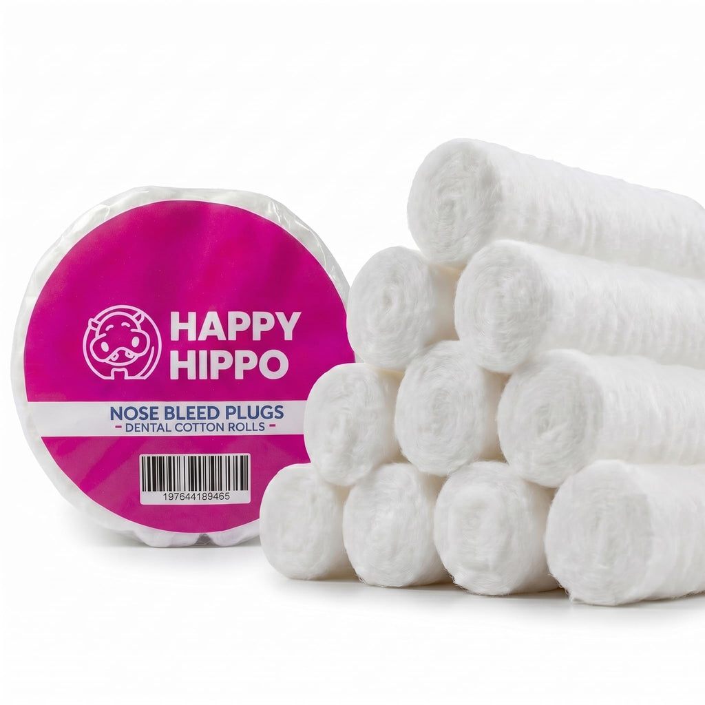100 Dental Cotton Rolls, 1.5 Inch Nosebleed Plugs for Kids or Adults - Extra Absorbent Blood Clotting, Cotton Rolls (100 Count)
