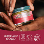 Badger Rose Beauty Balm, 100% Organic Nourishing Treatment For Face, Neck & Hands w/Pure Rose Essential Oil, Intensive Long Lasting Face Moisturizer for Women & Men, 1 oz Glass Jar