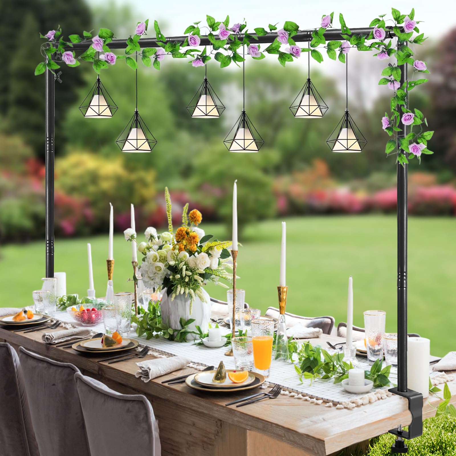 WellSign Over The Table Rod Stand with Clamps Adjustable Table Arch Frame