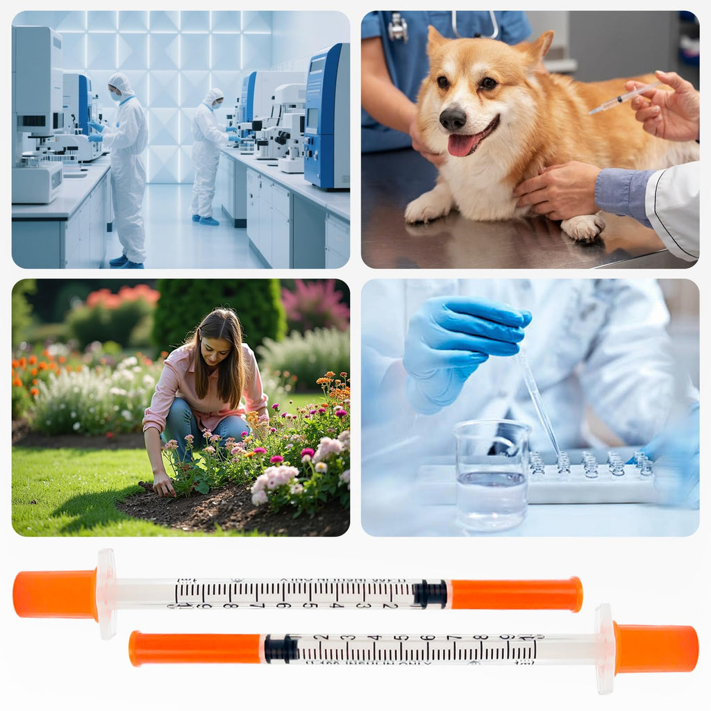 30 Pack U-100 1ml Syringes with Needle, 31G 5/16" 8mm 1cc Syringe
