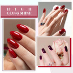 CANNI Dark Red Gel Nail Polish Set, 6Pcs 9ml Burgundy Gel Polish Kit