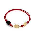 St Benedict Red String Bracelet for the New Family Member Genuine Azabache Jet Stone Welcome to the World
