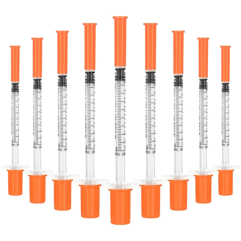 U-100 0.5ml Syringes 32G 1/4"（6mm）, Lab Supplies, Individually Wrapped, Pack of 100