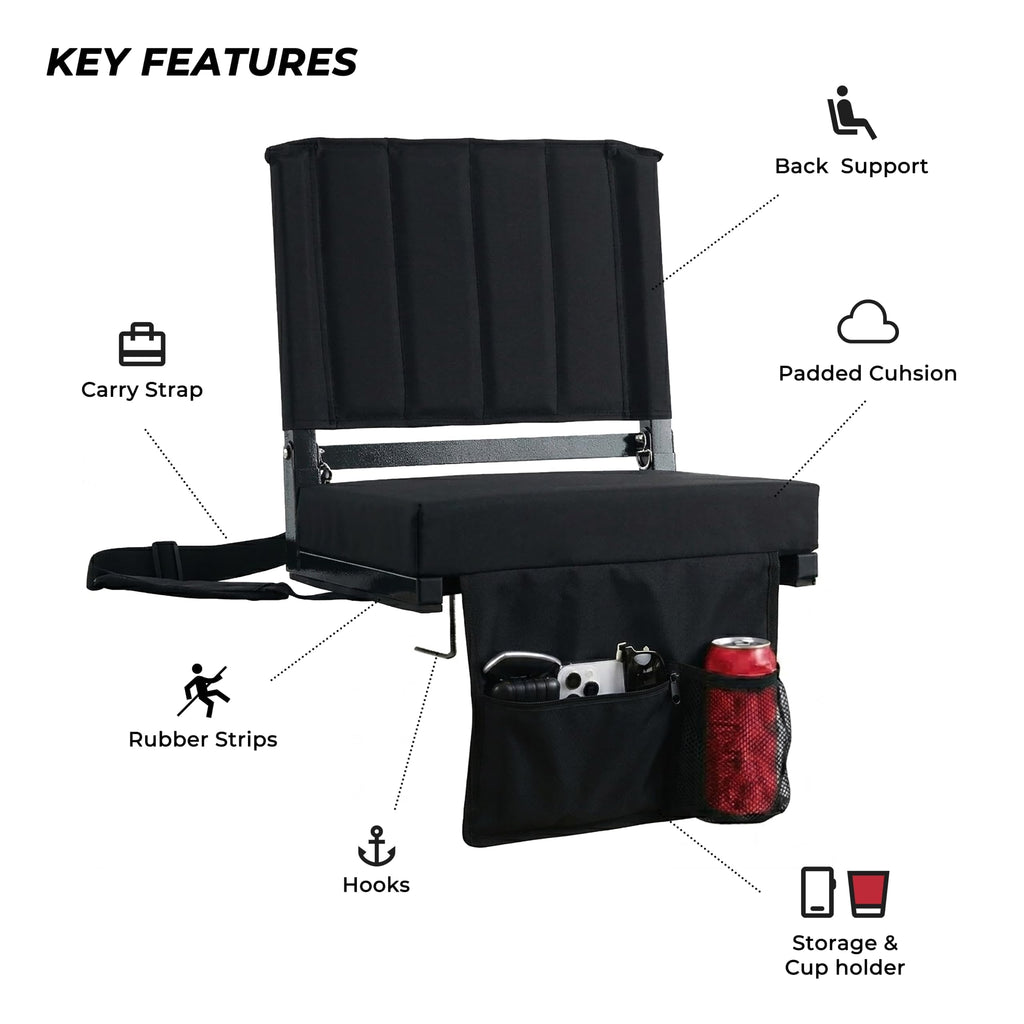 SPORT BEATS Stadium Seats with Back Support Folding Chair for Bleachers