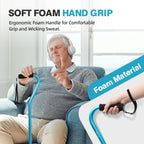 BeneCane Quad Cane Adjustable Walking Cane with Offset Soft Cushioned Handle for Men & Women Lightweight Comfortable with 4-Pronged feet for Extra Stability(Blue)