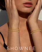 shownee Gold Beaded Bracelet for Women 14K Gold Plated Bracelets Gold Stretch Bead Ball Bracelets Hypoallergenic Stackable Bracelet Set 6.8 inch small Graduation Gift for Her Mothers Day Gifts for Mom