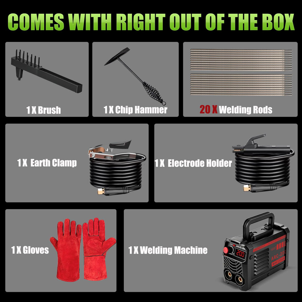 Hpoouo 200Amp 20PCS Rods Stick Welder, Super MINI Portable Welding Machine