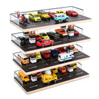 Saichotoy Display Case Compatible with Hot Wheels & Matchbox, 1/64 Scale Diecast Toy Car Storage, Parking Garage Diorama - Freestanding Storage with 4 Levels 24 Spots Maximum 40 Cars