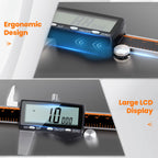 HARDELL Digital Caliper, Rechargeable Calipers with Large LCD Screen, Stainless Steel Caliper Measuring Tool, Auto-Off Micrometer, Inch/MM/Fraction for DIY/Household/3D-printing