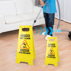 XPCARE 3 Pack 24 IN Caution Wet Floor Sign Bilingual Foldable Safety Sign