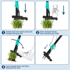 Garvee 40" Long Handle Stand Up Weed Puller - 4-Claw with Ejector Gardening Hand Weeding Tool Easy-Eject Easily Remove Weeds Without Bending, Pulling, or Kneeling.