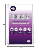 AllerEase Premier Zipper Pillow Protector Standard/Queen 4Pack