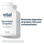 Vital Nutrients Pancreatic Enzymes 1000mg (Full Strength) - Pancreatin Digestion Supplement with Protease, Amylase & Lipase - Digestive Enzymes - Gluten, Dairy, and Soy Free - 180 Capsules