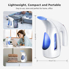 HiLIFE Steamer for Clothes, Portable Handheld Design, 240ml Big Capacity, 700W, Strong Penetrating Steam, Removes Wrinkle, for Home, Office(ONLY FOR 120V)-(Ocean Blue)