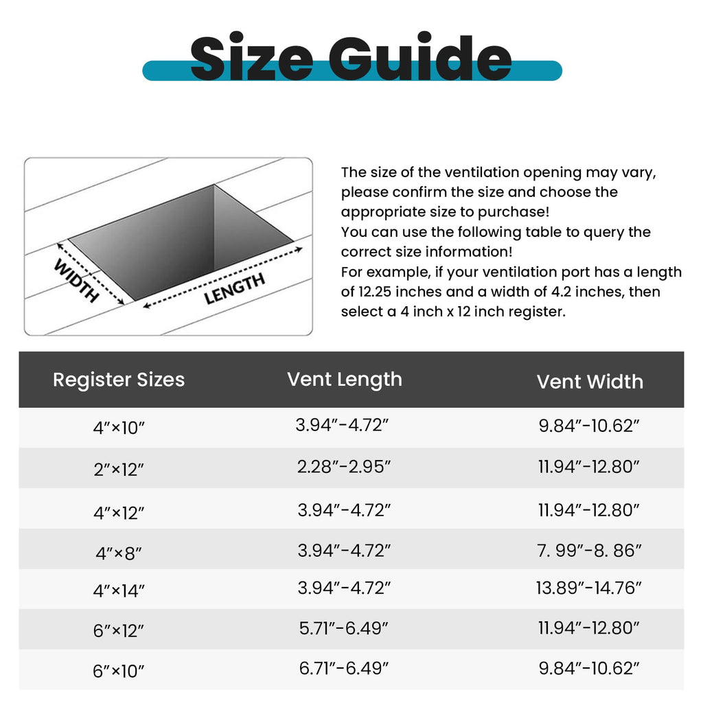 VOISEN Floor Register 4x10, 6 Pack Brown Floor Vent Covers, Heavy Duty Steel Walkable Floor Vents,Vent Covers for Home Floor