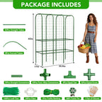 62" Tall Cucumber Trellis for Raised Bed, Garden Trellis for Climbing Plants Outdoor, U-Shape Metal Arch Vegetables Trellis Plant Support for Zucchini Squash Vines