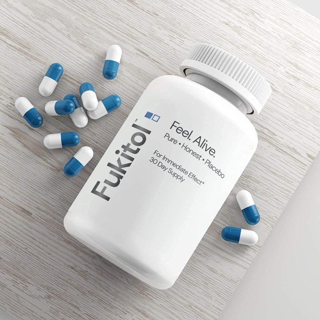 Fukitol™ Placebo Pills – The Gift of Letting Go – Funny Stress Relief Gag Gift (30 ct) – Unique Novelty Present for Birthdays, Mother's Day, Holidays & White Elephant