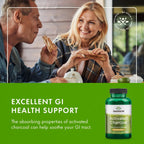 Swanson Activated Charcoal - Natural Supplement Supporting Healthy Absorption - Helps w/Bloating & Maintaining Bowel Regularity - (120 Capsules, 520mg per Serving) 2 Pack