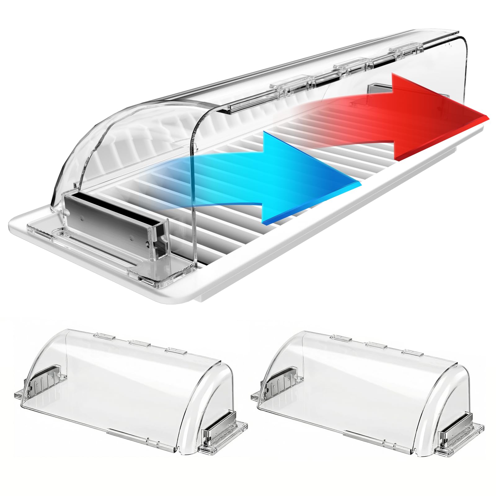 Air Vent Deflectors Adjustable Magnetic Heat and Vent Cover,9" to 15"Inches-Heavy Duty Unbreakable Plastic with Magnet Secure Design ，for Vent Covers for Home Floor，Sidewal，Ceiling Registers,2 Pack…