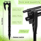 Briwooody 100 Pcs 8 Inch Irrigation Hose Hold-Down Anchor Stakes for 1/2 Inch 1/4 Inch 5/32 Inch Drip Tubing Plastic Ground Garden Hose Support Stakes for Drip System, Irrigation Line