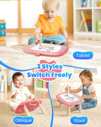 Seimome Magnetic Drawing Board, Toddler Girl Toys for 1-3 Year Old, Doodle Board Learning and Educational Kids Toys- Pink