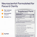 Numin Brain Supplements for Memory and Focus, Nootropic Focus Supplement, Clinical Trial-Backed Decision Fatigue Sachets with Rhodiola Rosea, L-Tyrosine, Curcumin, MSM & Chromium Picolinate, 20 Count