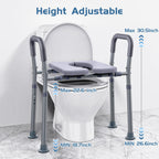 Dedibody Toilet Seat Risers for Seniors, Raised Toilet Seat with Handles, Adjustable Height & Width, Heavy Duty Up to 550lb Handicap Elevated Toilet Seat for Elderly, Pregnant, Fit Any Toilet