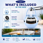 Crystal Quest Bath Ball Filter for Tub Faucet, Bathtub Water Filter, BPA-Free Bathtub Filter, Removes Chlorine, Lead & Impurities, Improves Skin, Hair & Nails, Long Lasting, Fits Most Tubs - Blue