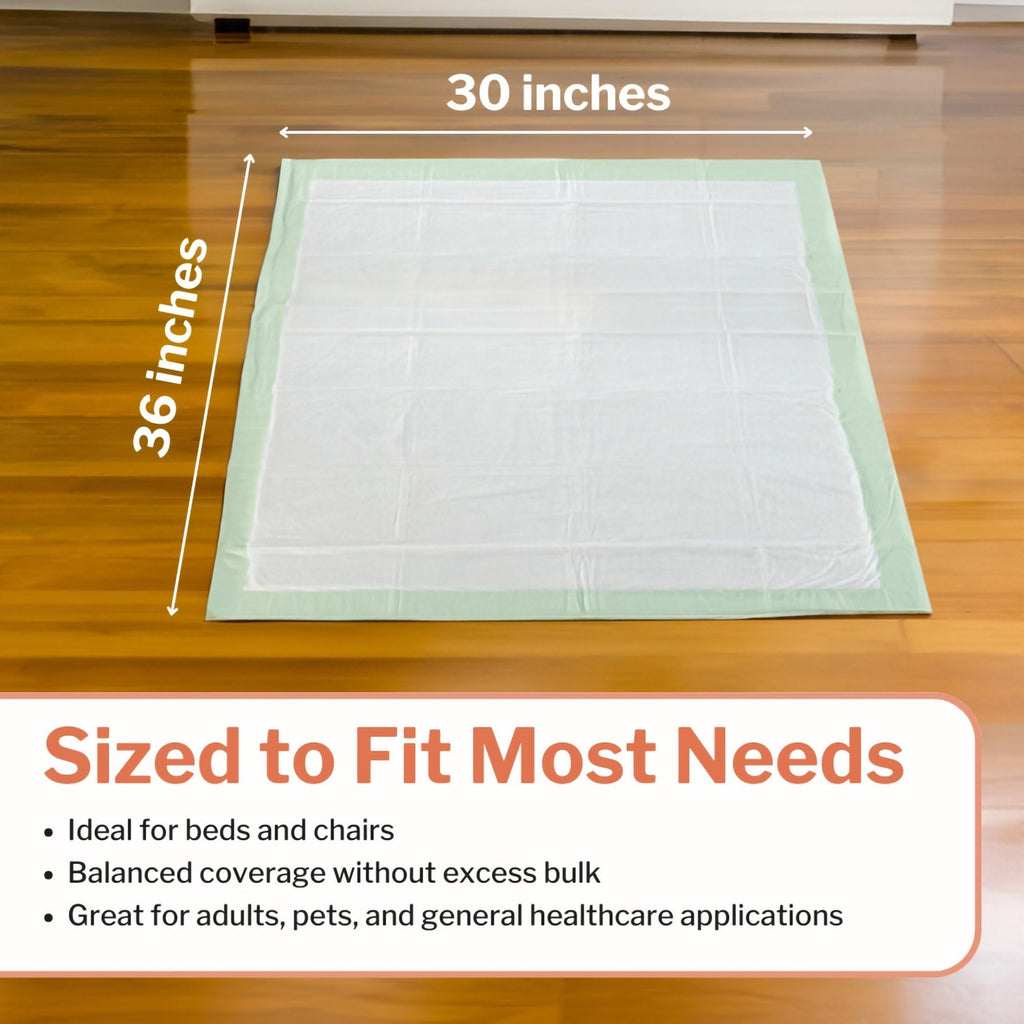 McKesson Super Underpads, Incontinence Bed Pads 30" x 36" [100 Count], Moderate Absorbency, Disposable Chux Pads for Adults, Elderly, and Baby, Pee Pads