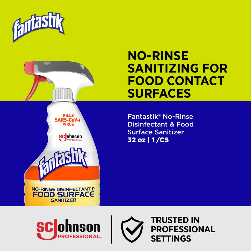 SC Johnson Professional Fantastik No Rinse Disinfectant Sanitizer, 32 oz