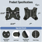 Zeerun Weighted Vest for Women & Men with Reflective Stripe and Adjustable Buckle, Comfortable & Durable Rucking Vest for Walking, Running & Strength Training, 6LBS-Gray