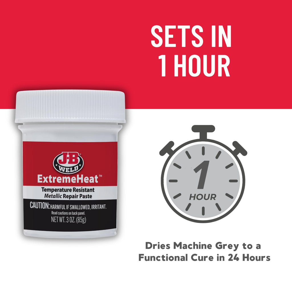 J-B Weld 37901 ExtremeHeat High Temperature Resistant Metallic Paste - 3 oz