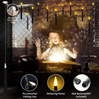 NURADA Floating Candles with Wand Remote Timer - Magic LED Hanging Flameless Taper Candles Flickering Battery Operated for Halloween Birthday Theme Party Holiday Home Window Decor - Black 12 Pack