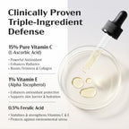 Lanmeri Ceuticals 15% Vitamin C + E + Ferulic Serum: Advanced Antioxidant Defense Formula with 1% Vitamin E & 0.5% Ferulic Acid – High-Stability Vitamin C Serum (1 fl oz)