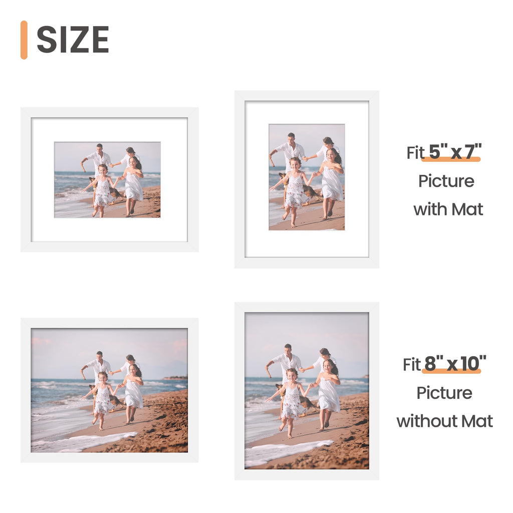 upsimples 8x10 Picture Frames, Gallery Wall Frames Set of 5, White