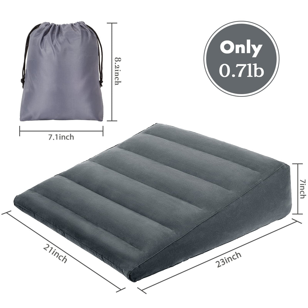 USHMA Inflatable Wedge Pillow, Portable Travel Wedge Pillow, Fast Inflation & Deflation Inflatable Wedge Pillows for Travel, Blow Up Sleeping Back Knee Bed