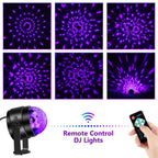 Litake UV Black Light for Glow Party, Sound Activated Party Light with Remote, LED Disco Ball Strobe Light in Dark Party Supplies, Dj Lighting for Halloween Birthday Home Dance Party Decoration 4 Pack