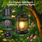 NFEVER Solar Lanterns Outdoor Waterproof: 4 Pack Hanging Solar Lights for Outside Patio Porch Garden Tabletop Decor - Bright LED Warm White Solar Powered Lighting - Unique Gardening Lovers Mom Gifts