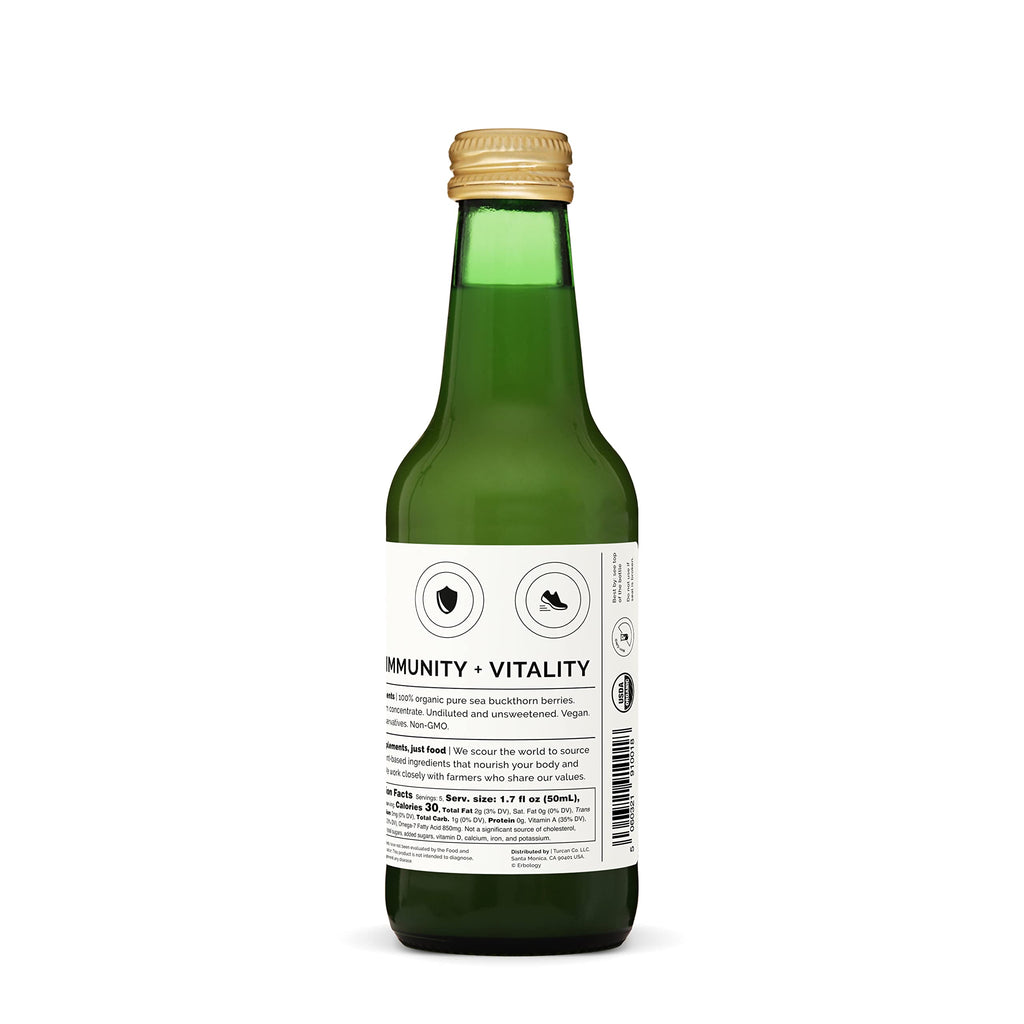 100% Organic Sea Buckthorn Juice 250ml (Box of 6) - Supports Immunity and Boosts Energy - High in Vitamin C, Omega-7 and Beta-carotene - Undiluted - No Added Sugar - Non-GMO - Recyclable Glass Bottle