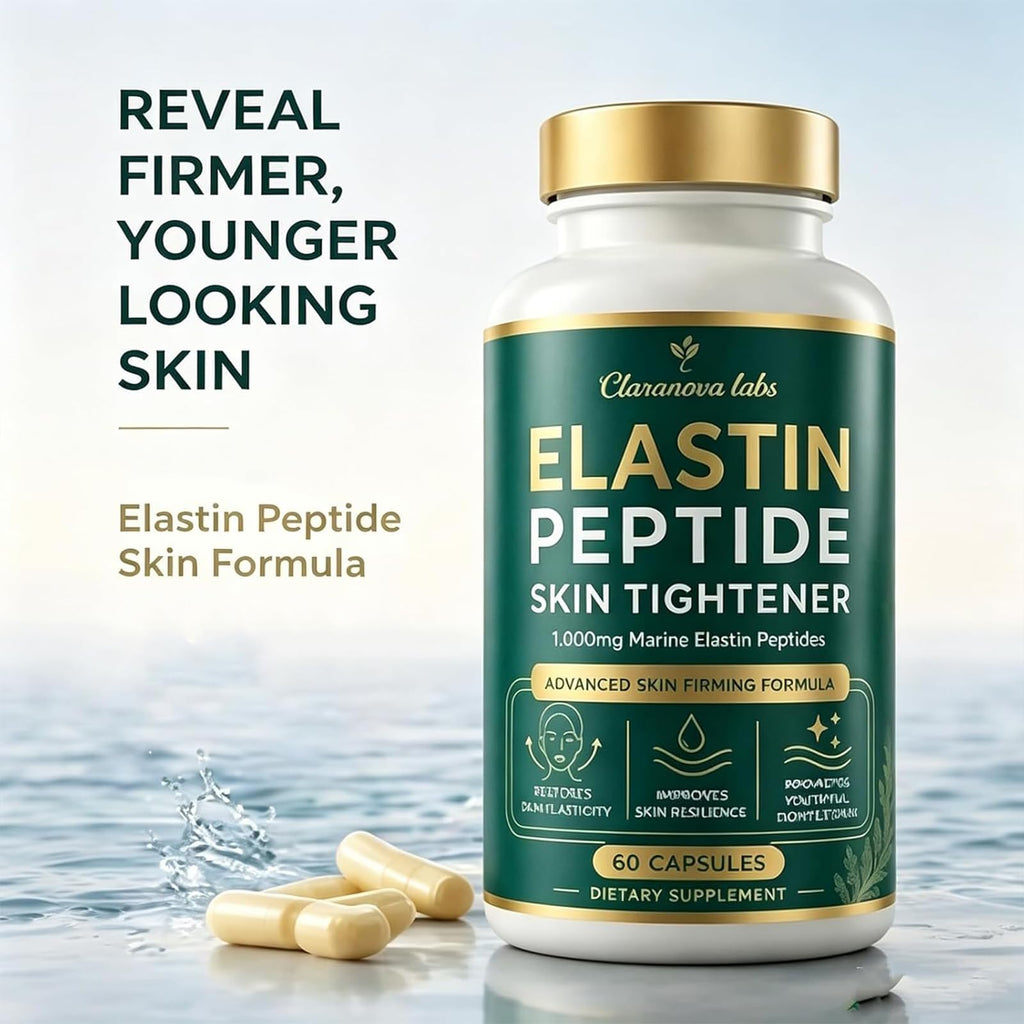 Claranova Labs Elastin Peptides, 1000mg Marine Elastin Peptide Skin Tightening Formula