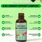 2 Pack Vitamin B Complex Liquid Drops for Women Men & Kids, 15-in-1 VIT B Complex with Vitamin C B12 B6 B1 Niacin Folate Magnesium for Brain Nerve Neuropathy Energy Mood, Sublingual B-Complex Drops