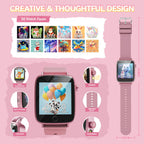 NBKLS Kids Watch for Girls 4 5 6 7 8 9 10 Years Old Gifts, Smart Watch for Kids with 26 Puzzle Games, HD Touch Screen, Flashlight, Learn Cards, Audiobook, Toddler Toys Christmas Birthday Gifts