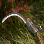 Steel Straw Sickle with Replaceable Wooden Handle Function, Manganese Steel Blade, Handheld Gardening Tools Multipurpose Gardening Weeding Grass and Farming Portable Safety Sickle