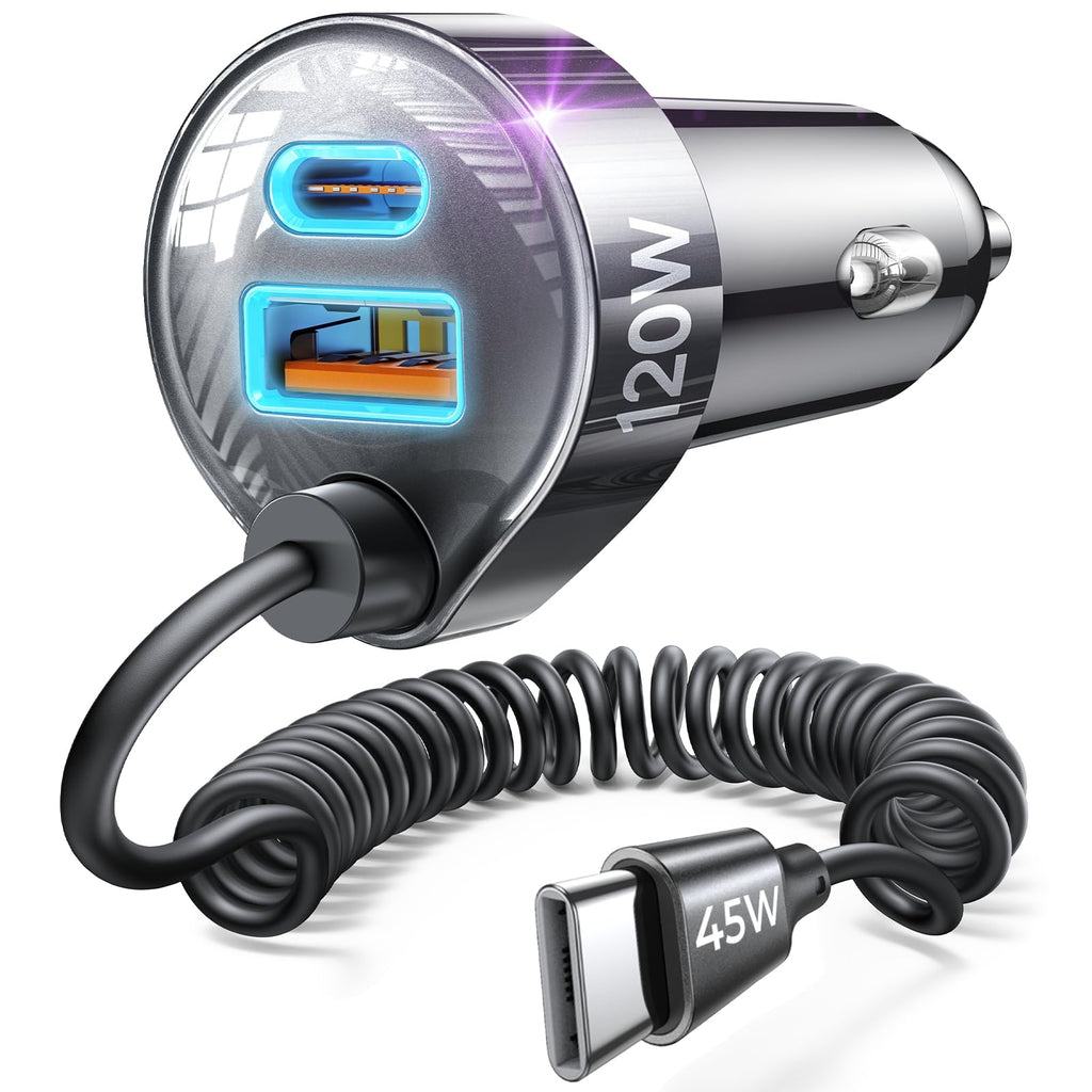 LISEN 120W for iPhone 18 17 16 Pro Max Car Charger USB C Fast Charge