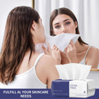 Disposable Face Towel, 200 Count Face Towels for Washing Soft Cotton Dry Wipes Facial Cloths Towelettes for Washing and Drying, Facial Tissue for Cleansing, Skincare and Makeup Remover