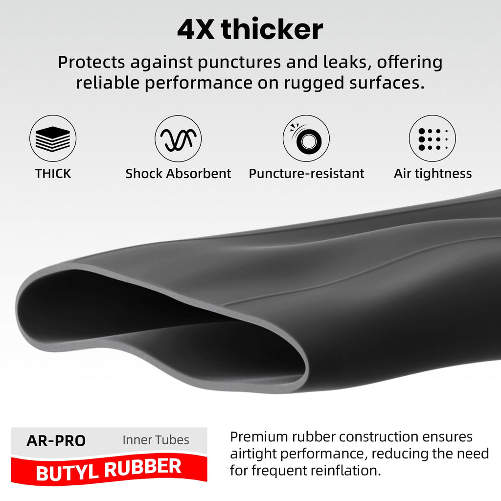 AR-PRO Replacement 6.00-16 Heavy-Duty Inner Tubes for Tractor, Trailer, Truck and More 600-16 Tires - with TR15 Valve Stems - Made from Durable Butyl Rubber